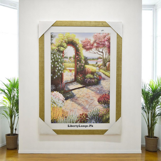 🌸 Blooming Horizons – Landscape Floral Oil Painting (Single)