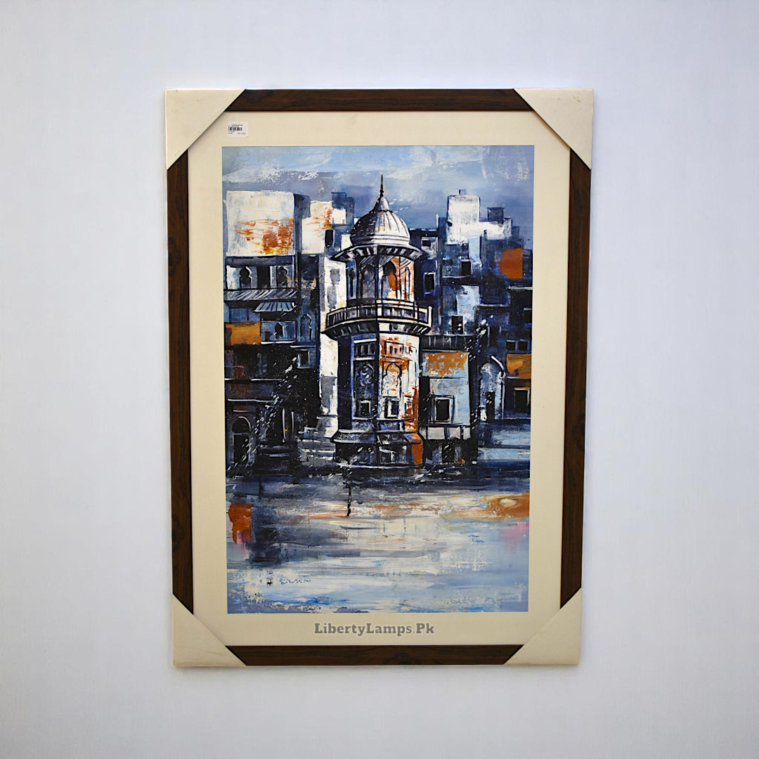 🏙️ Echoes of the Past – Framed Old City Oil Painting on Canvas (Single) 🏙️