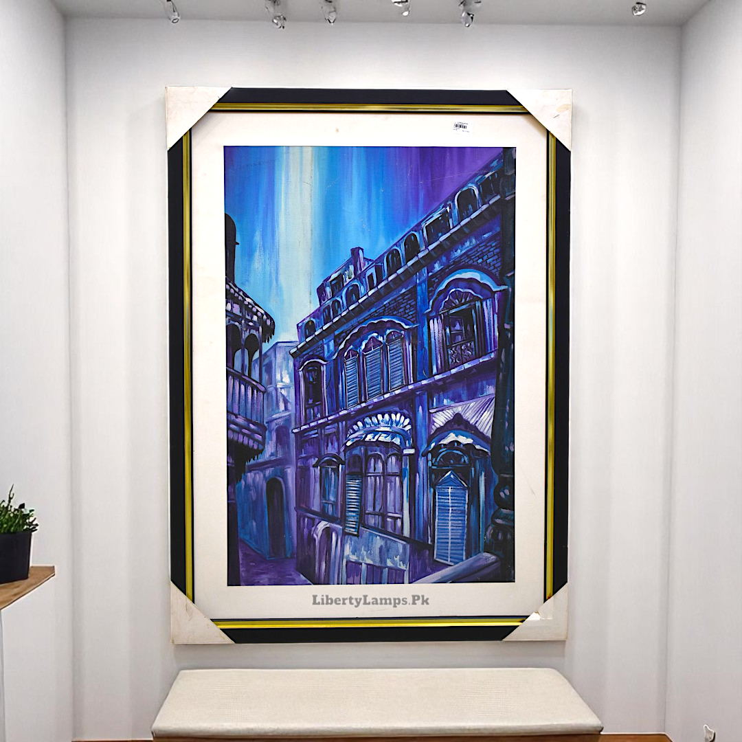 🏛️ Streets of Time – Framed Old City Oil Painting on Canvas (Single) 🏛️