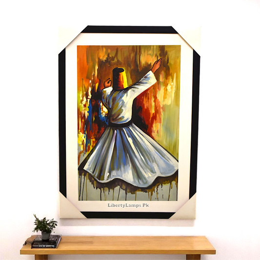 Whirling Serenity – Sufi Old City Oil Painting on Canvas (Single) 🕋