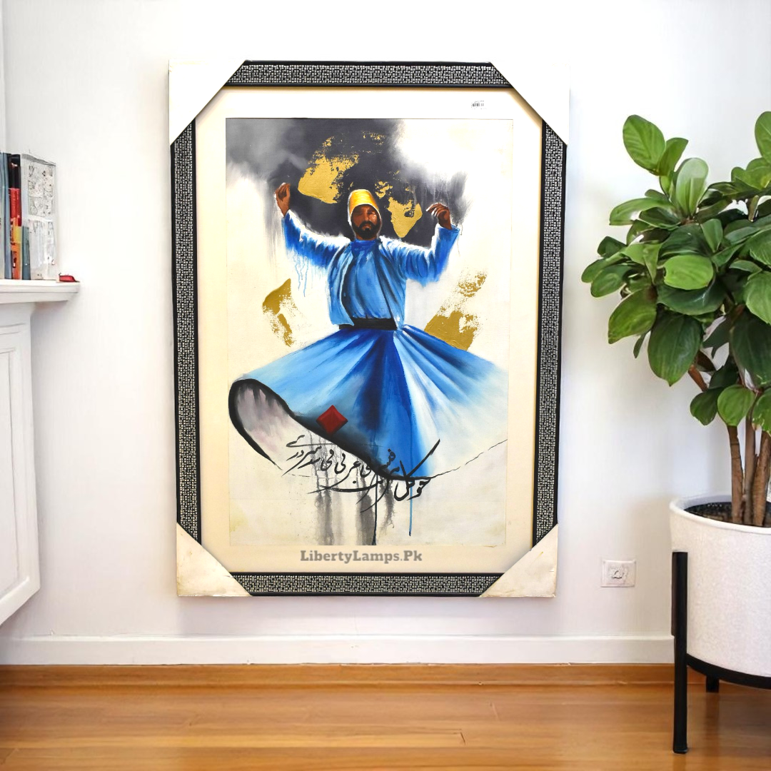 🖼️ Whirling Devotion – Sufi Oil Painting (Single)