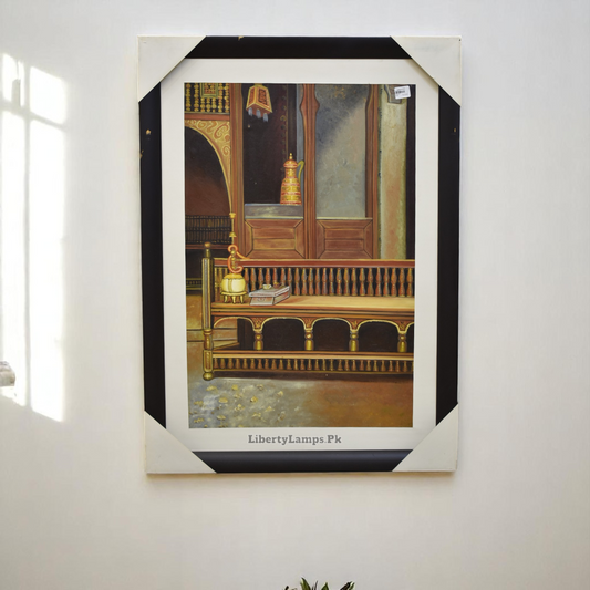 🏰 Majestic Splendor – Taj Mehel Inside Oil Painting (Single)