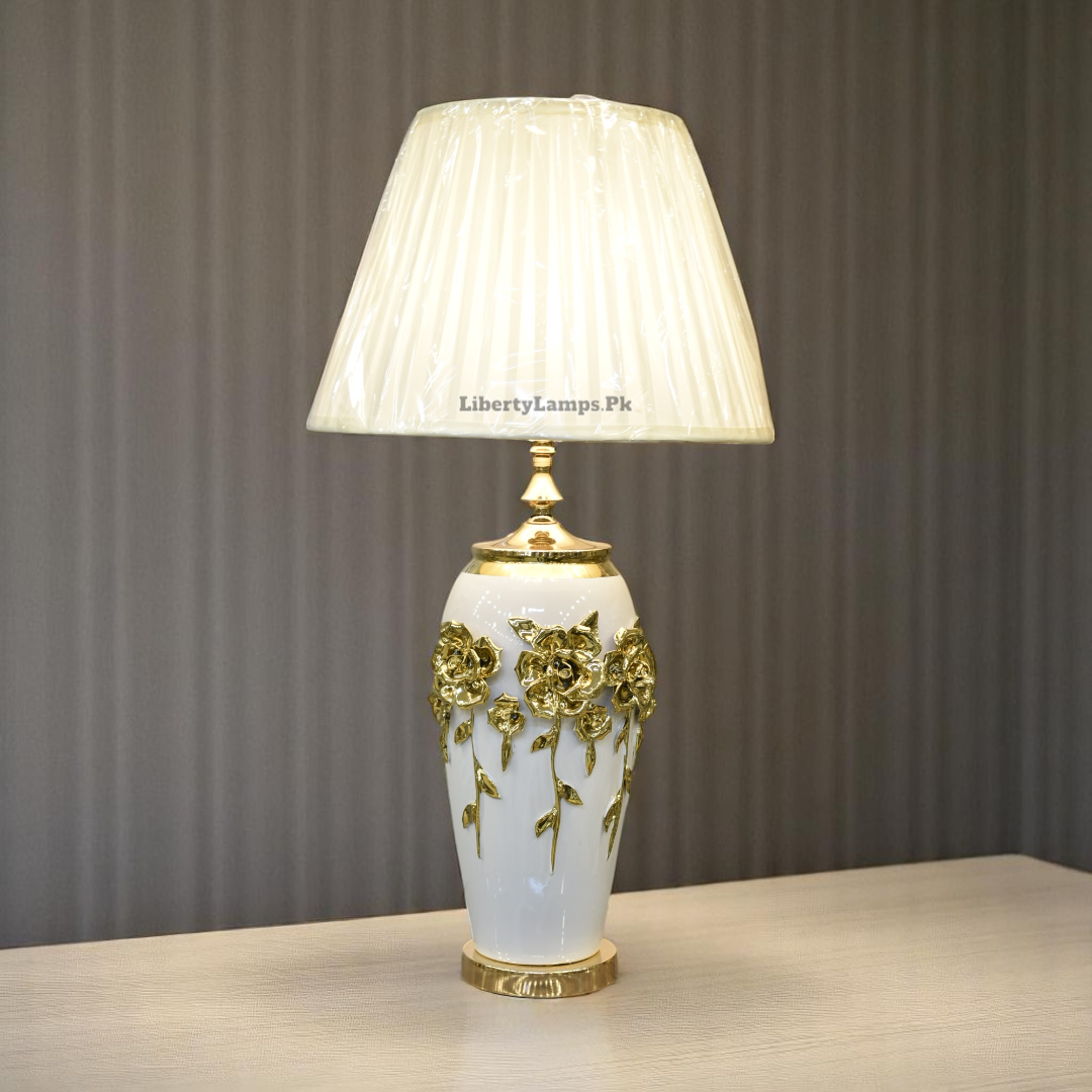 Porcelain Flower Design Table Lamp (Pair)