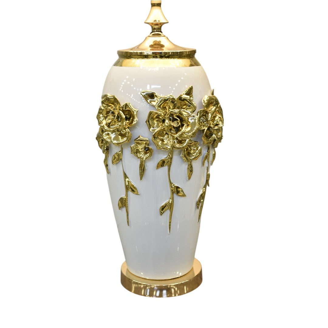 Porcelain Flower Design Table Lamp (Pair)