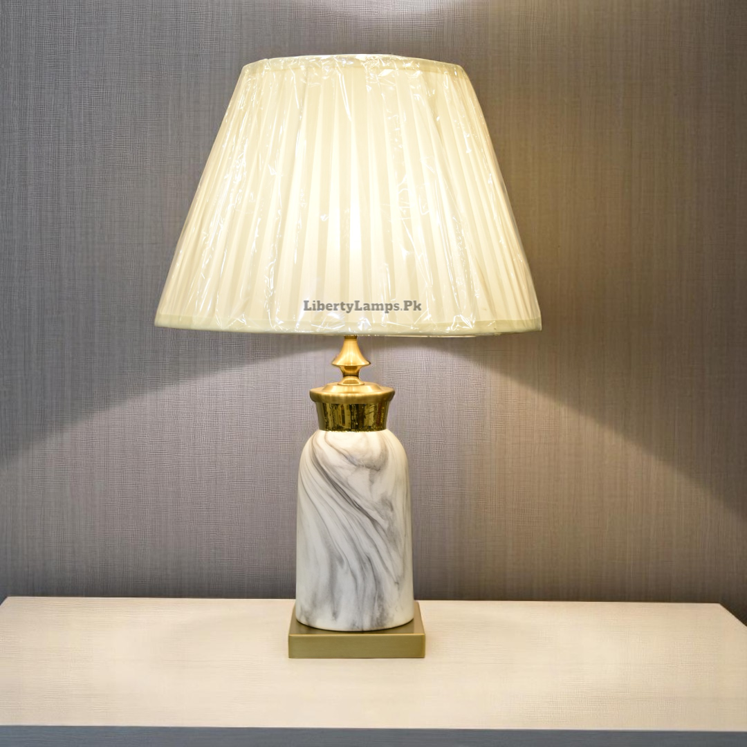 Porcelain Marble-Texture Table Lamp (Single)