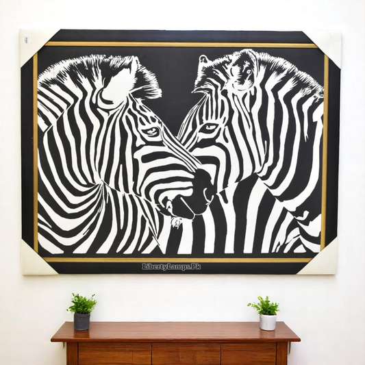 Striped Serenity Zebra Oil Painting – 3x4 Ft Canvas Masterpiece