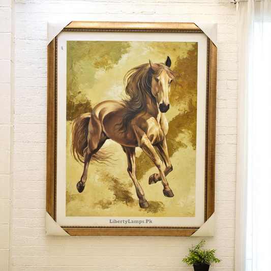 Majestic Gallop Horse Oil Painting – 44x56 inch  Canvas Brilliance