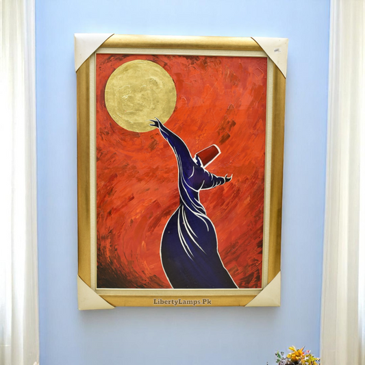 Whirling Devotion Sufi Oil Painting – 3x4 Ft Canvas Elegance