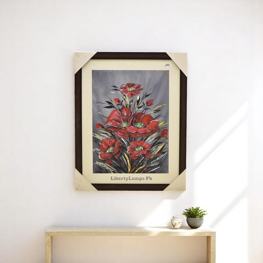 Blooming Elegance Floral Oil Painting – 26x32 Inch Canvas