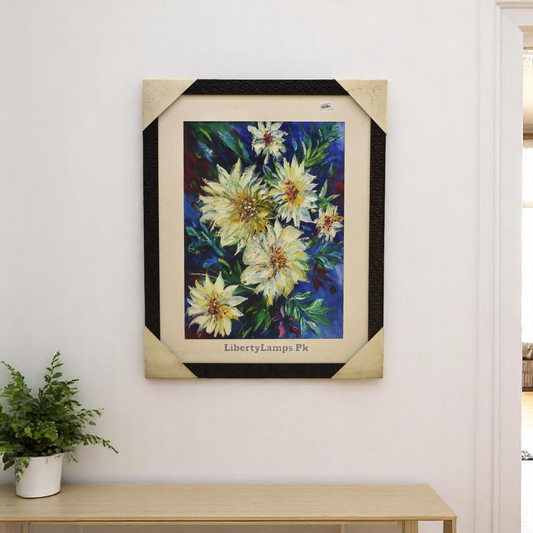 Blossom Whispers Floral Oil Painting – 26x32 Inch Canvas Beauty