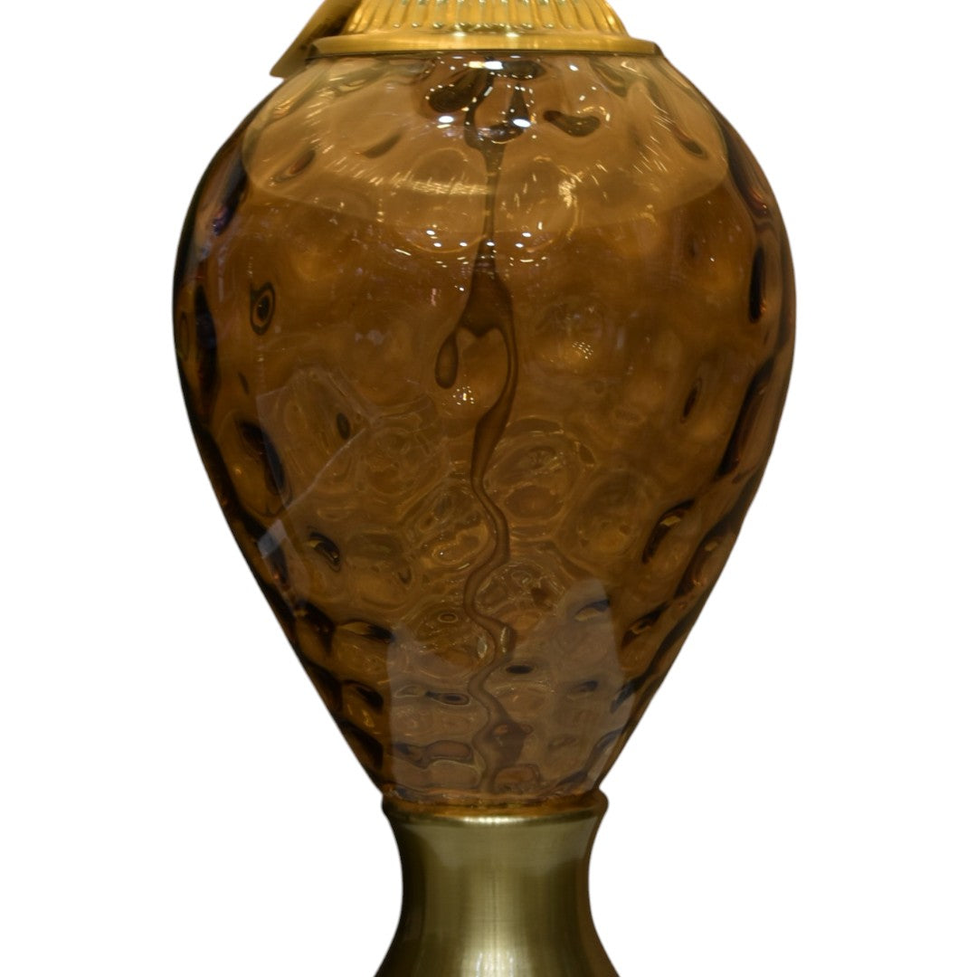 Crystal Vue  Brown  Glass Table Lamp (Pair) – Radiant Charm in Elegant Clarity