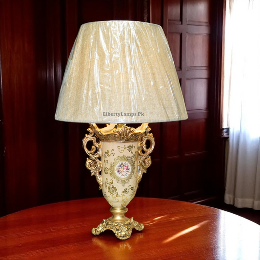Porcelain Fishbone Accent Table Lamp (Pair) – Subtle Luxury with Artistic Detail