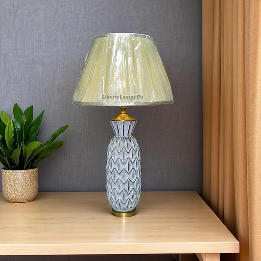 Terracotta Clay Crest Table Lamp (Pair) – Bold Earthy Sophistication