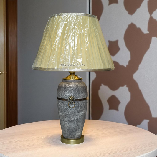 Terracotta Earthstone Table Lamp (Pair) – Timeless Rustic Grandeur