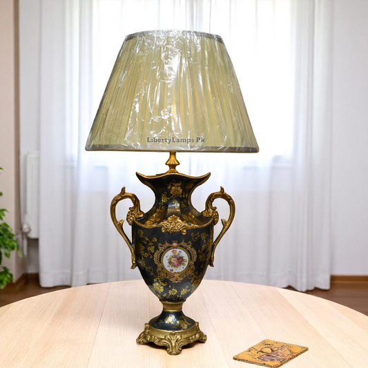 Turkish Gray Fishbone Table Lamp (Pair) – Bold Texture Elegance