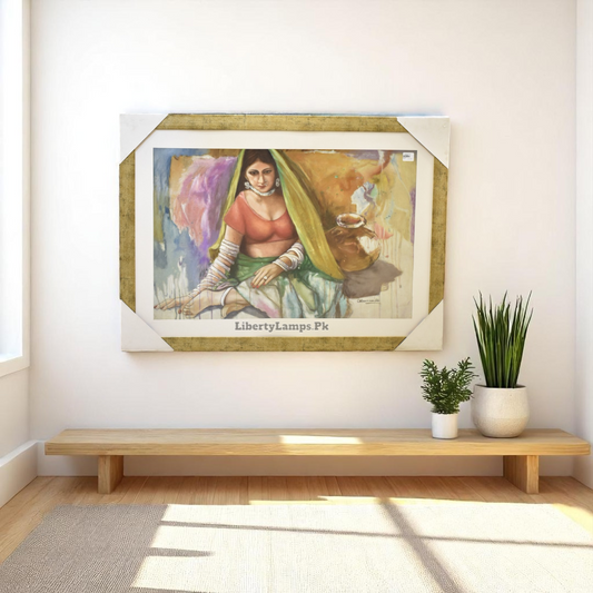 Silent Poise – Figurative Oil Painting on Canvas (24x36 Inch)