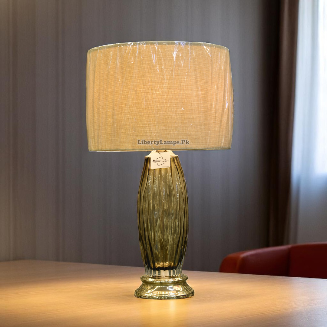 Crystal Glow – Elegant Glass Table Lamp (Pair)