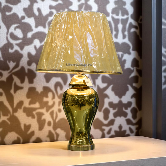 Golden Bloom – Porcelain Table Lamp with Gold Plating (Pair)