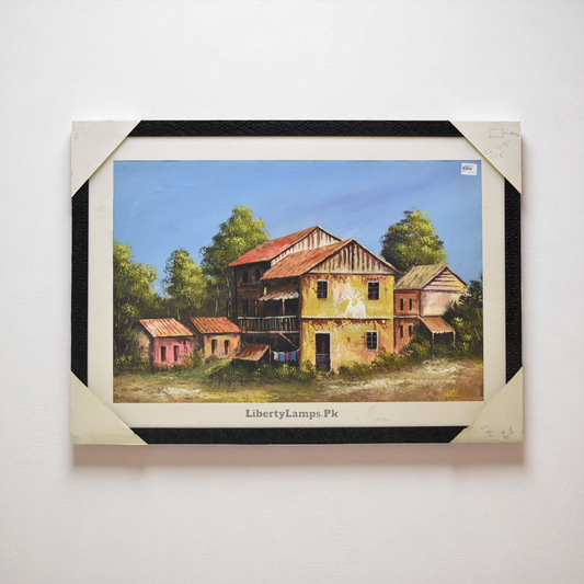 Tranquil Dwellings – House Oil Painting on Canvas (Single)