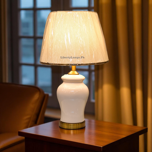 Pure Grace – White Porcelain Table Lamp (Pair)