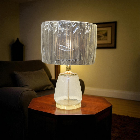 Crystal Gleam – Glass Cracker Style Table Lamp (Pair)