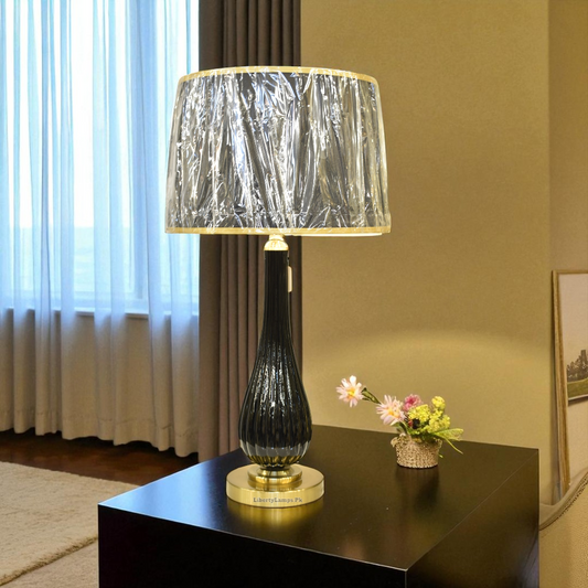 Luminous Glow – Elegant Glass Table Lamp (Pair)