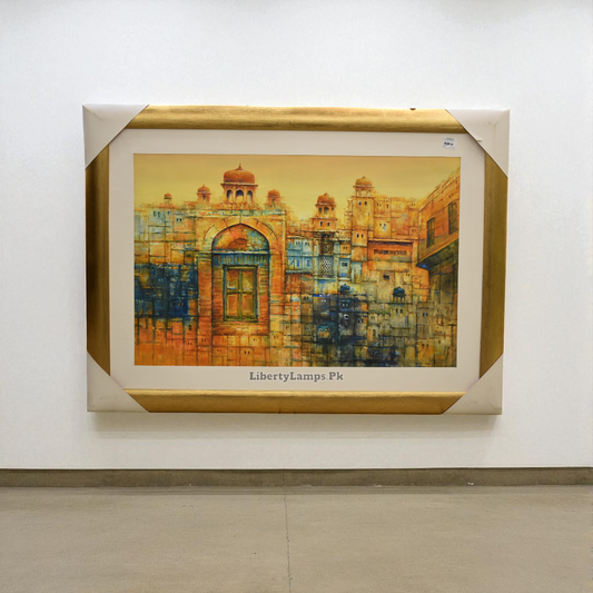 Taj Mahal Oil Painting on Canvas (Single)