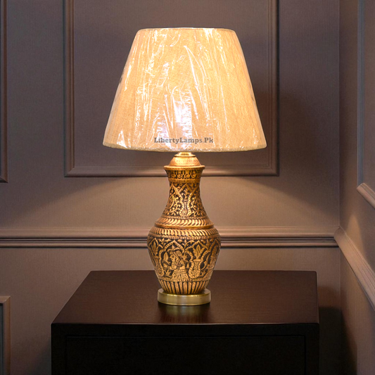 Imperial Carve – Copper Engraved Table Lamps (Pair)