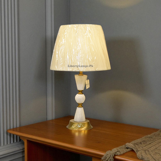 Marbella Shine – Metal Table Lamps with Marble Ball (Pair)