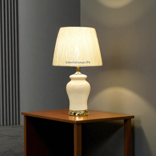 Ceramic Blossom – Soft White Table Lamps (Pair)
