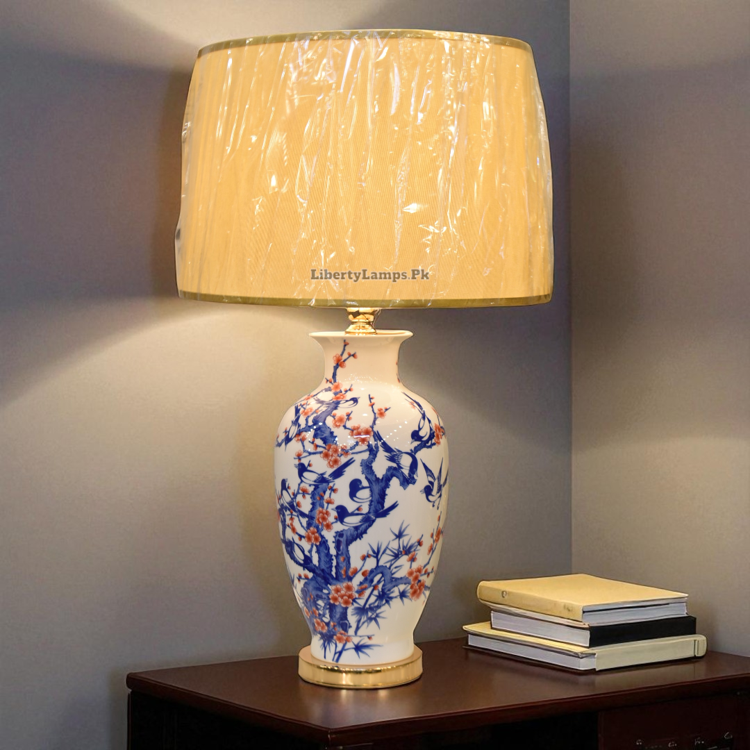 Ocean Glaze Blue Pottery Ceramic Lamp (Pair)