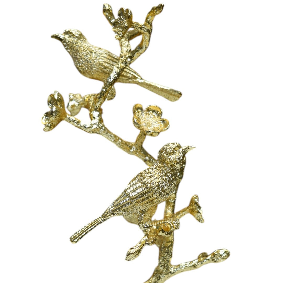 Elegant Twin Birds Branch Sculpture (Single)