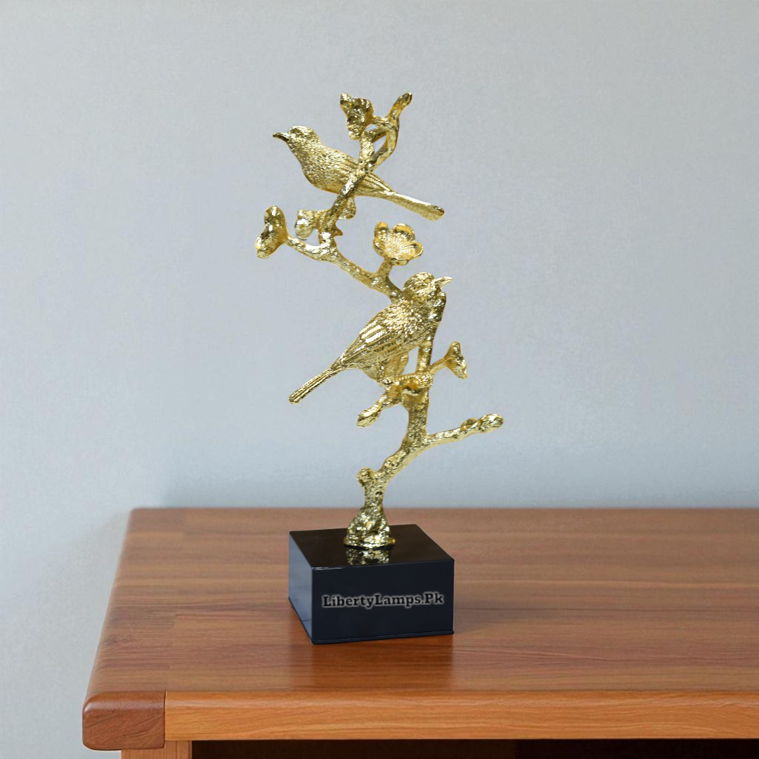Elegant Twin Birds Branch Sculpture (Single)