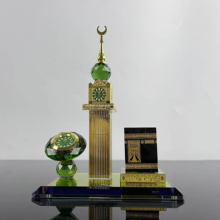 Sacred Time™ – Crystal Glass Makkah Clock Tower Islamic Décor