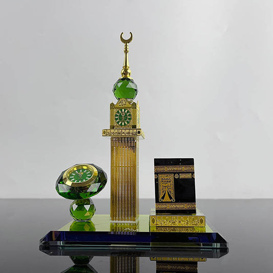 Sacred Time™ – Crystal Glass Makkah Clock Tower Islamic Décor