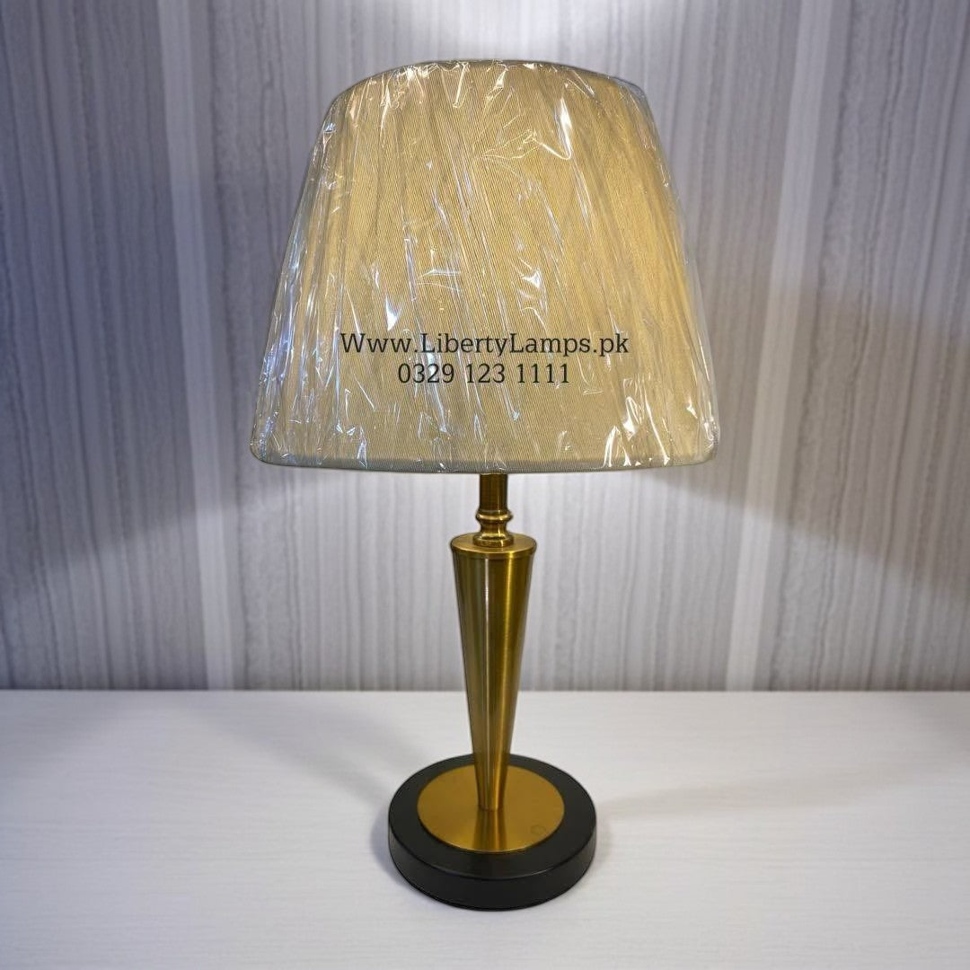 Sleek Modern Metal Table Lamps – Dull Gold Finish (Pair)