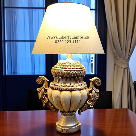 King Size Classic Table Lamps – Rich Carved Design (Pair)