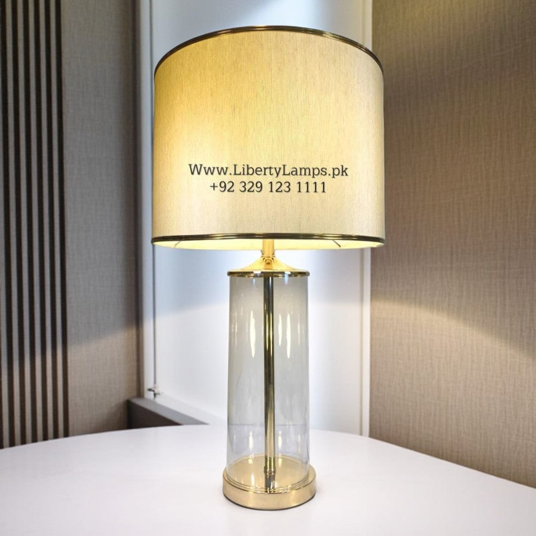 🔲 ClearLine Glass Cylinder Table Lamp (Pair)