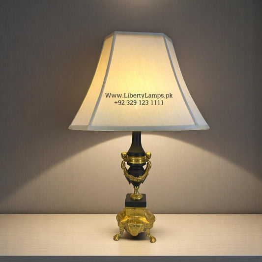 Irani Brass Marble Table Lamps – Roman Victorian (Pair)
