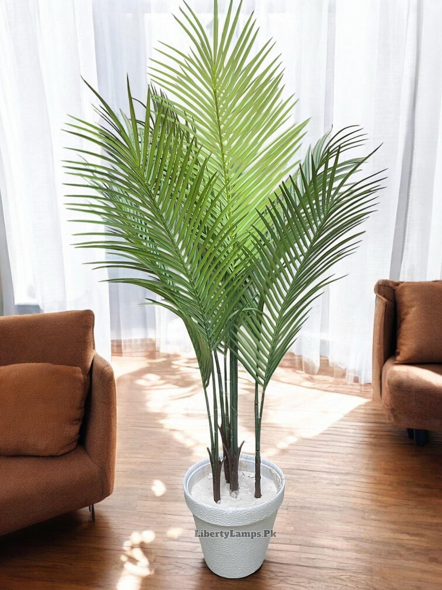 🌴 Fancy Palm Plant – 9 Stems Artificial Greenery (Height 4 ft)