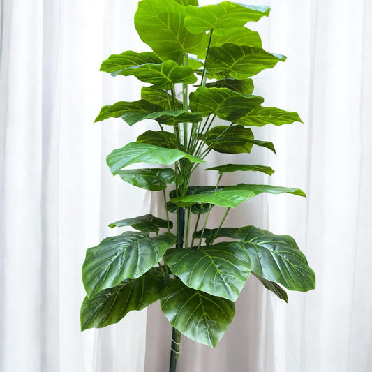 🌿 Elephant Ear Artificial Plant – Double Bunch (Height: 4.5 Feet)