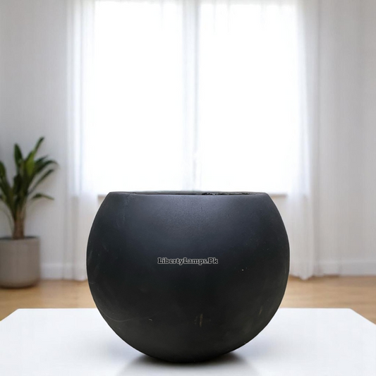 🖤 Fiber Matte Black Pot – Compact Elegance (Height: 12 Inch)