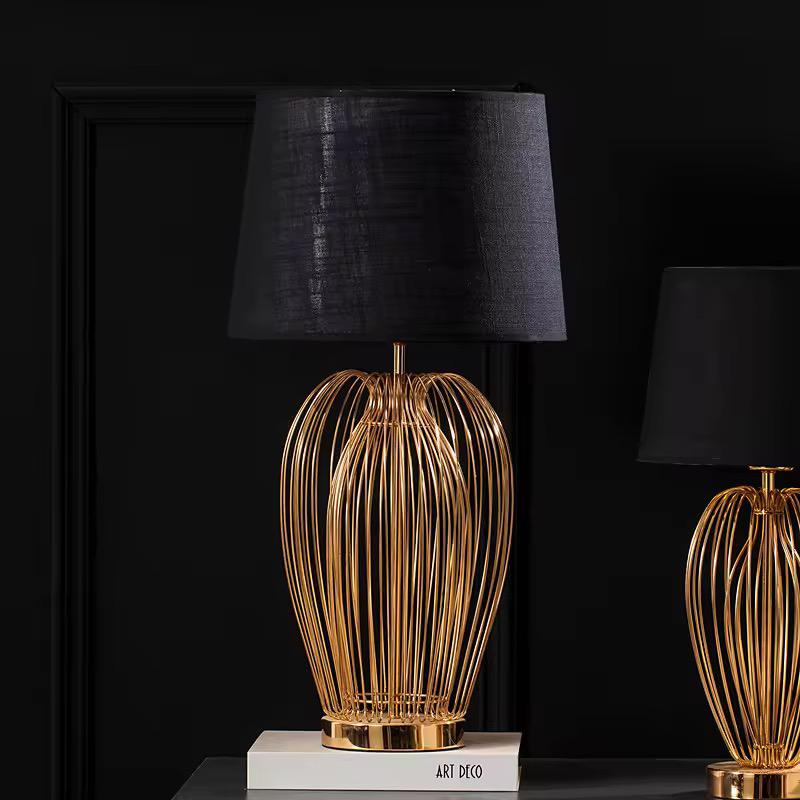 ✨ Golden Weave Metal Table Lamps (Pair) ✨