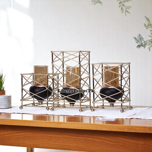 🕯️ PetiteGlow Candle Stand Set – 3 Pieces for Table Decor 🕯️