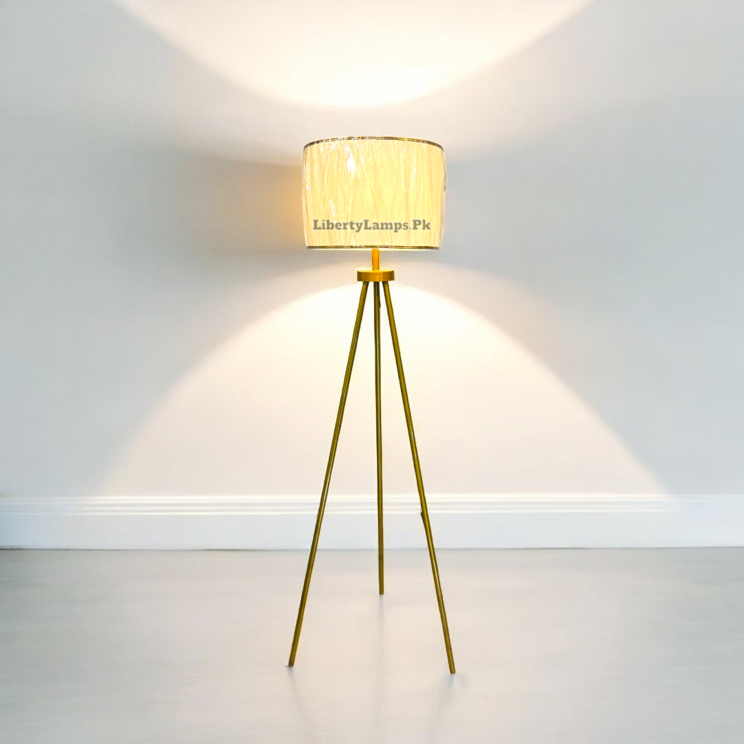 ✨ Imperial Gleam Metal Gold Tripod Floor Lamp (Single) ✨