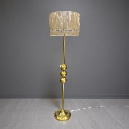 ✨ Luxe Line Antique Gold Metal Floor Lamp – Minimalist Design (Single) ✨