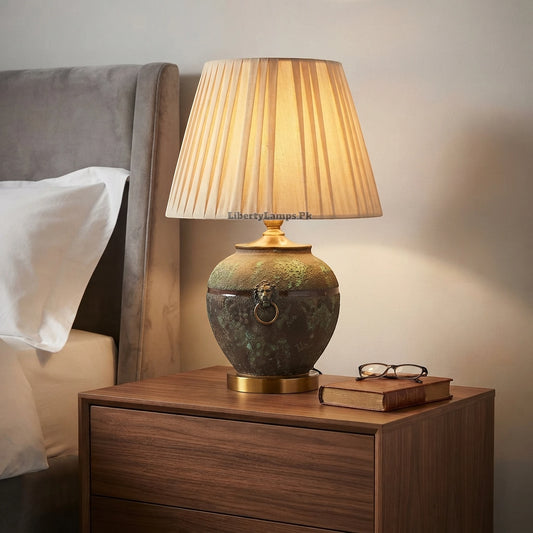 Terracotta Heritage – Elegant Terracotta Table Lamp Pair