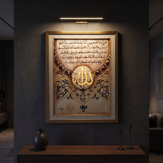Divine Verses™ – Surah Al-Kafirun Islamic Calligraphy Oil Painting on Canvas
