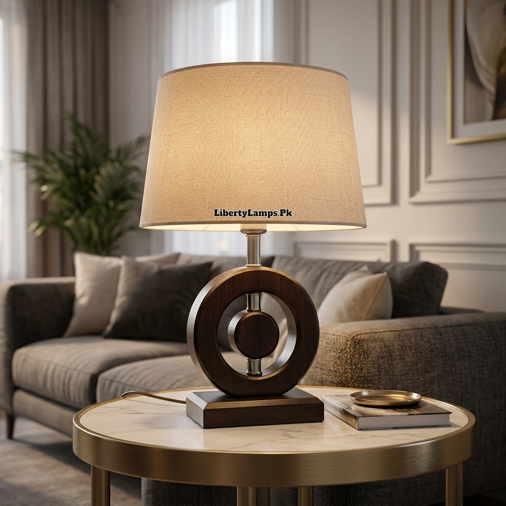 Wooden Charm – Classic Wooden Table Lamp Pair