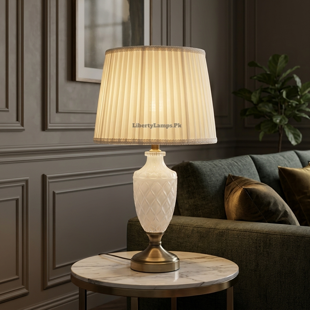 Barfi Frost – Elegant Frosted Glass Table Lamp Pair